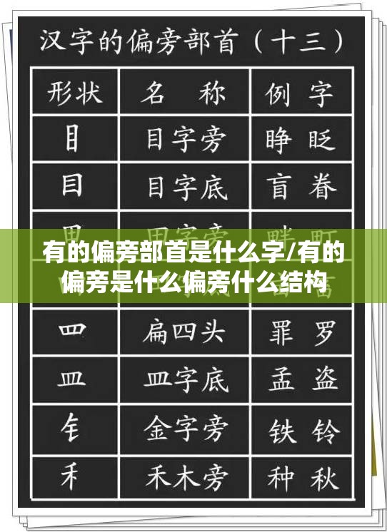 有的偏旁部首是什么字/有的偏旁是什么偏旁什么结构