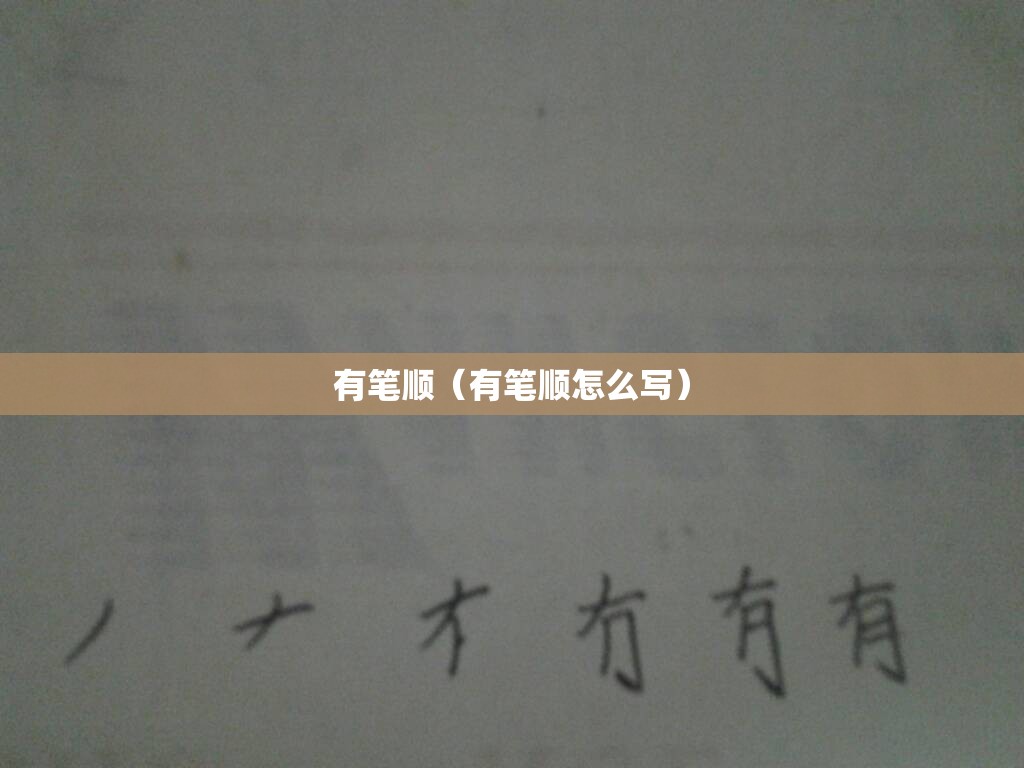 有笔顺（有笔顺怎么写）