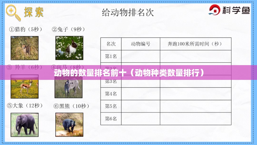 动物的数量排名前十（动物种类数量排行）