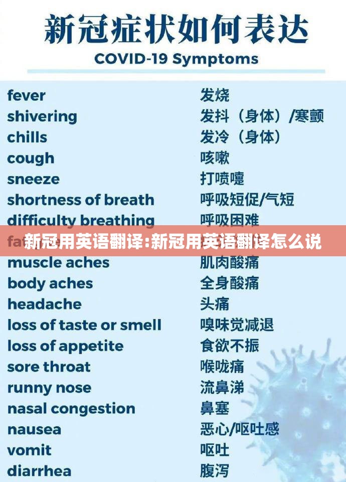 新冠用英语翻译:新冠用英语翻译怎么说