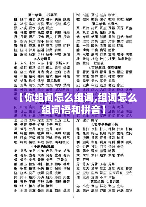 【你组词怎么组词,组词怎么组词语和拼音】