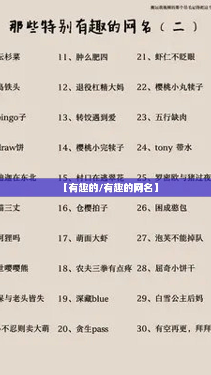 【有趣的/有趣的网名】