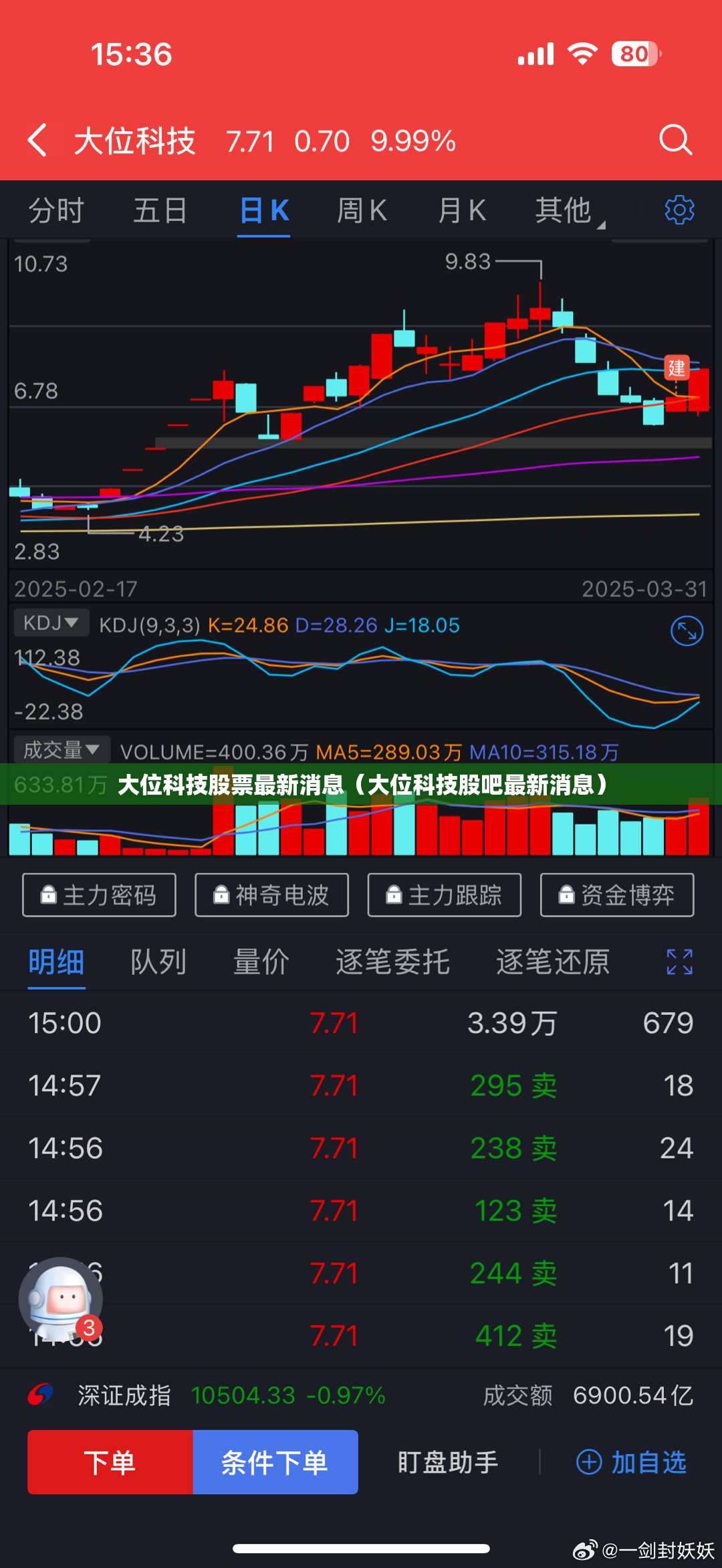 大位科技股票最新消息（大位科技股吧最新消息）
