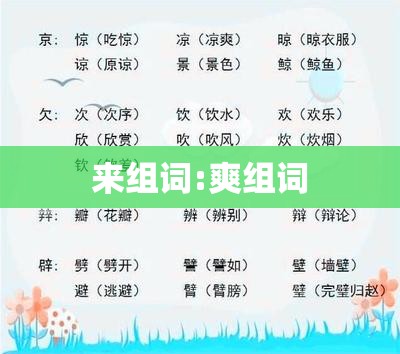 来组词:爽组词