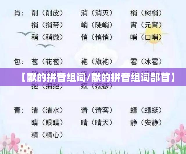 【献的拼音组词/献的拼音组词部首】