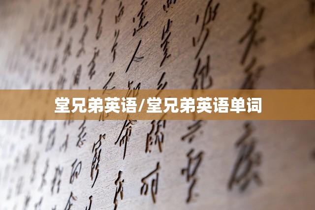 堂兄弟英语/堂兄弟英语单词