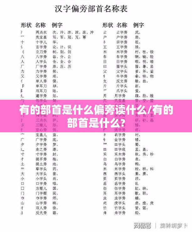 有的部首是什么偏旁读什么/有的部首是什么?