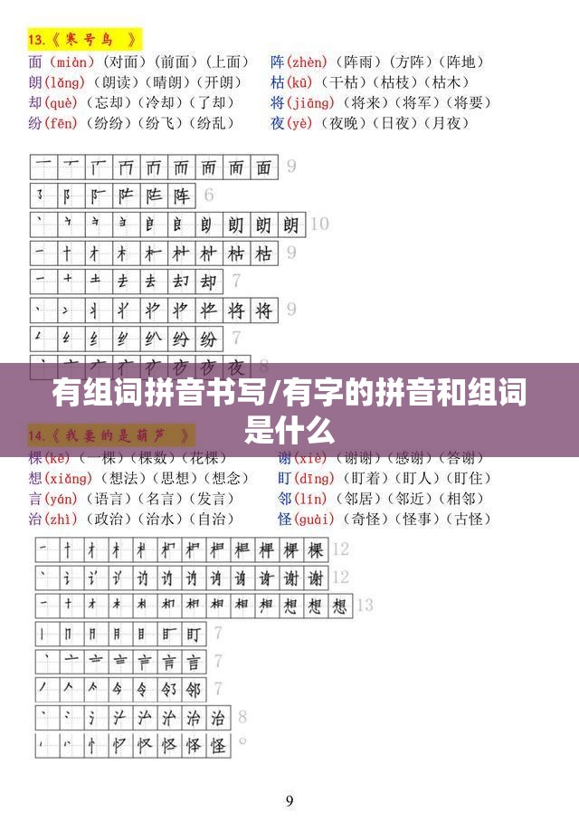 有组词拼音书写/有字的拼音和组词是什么
