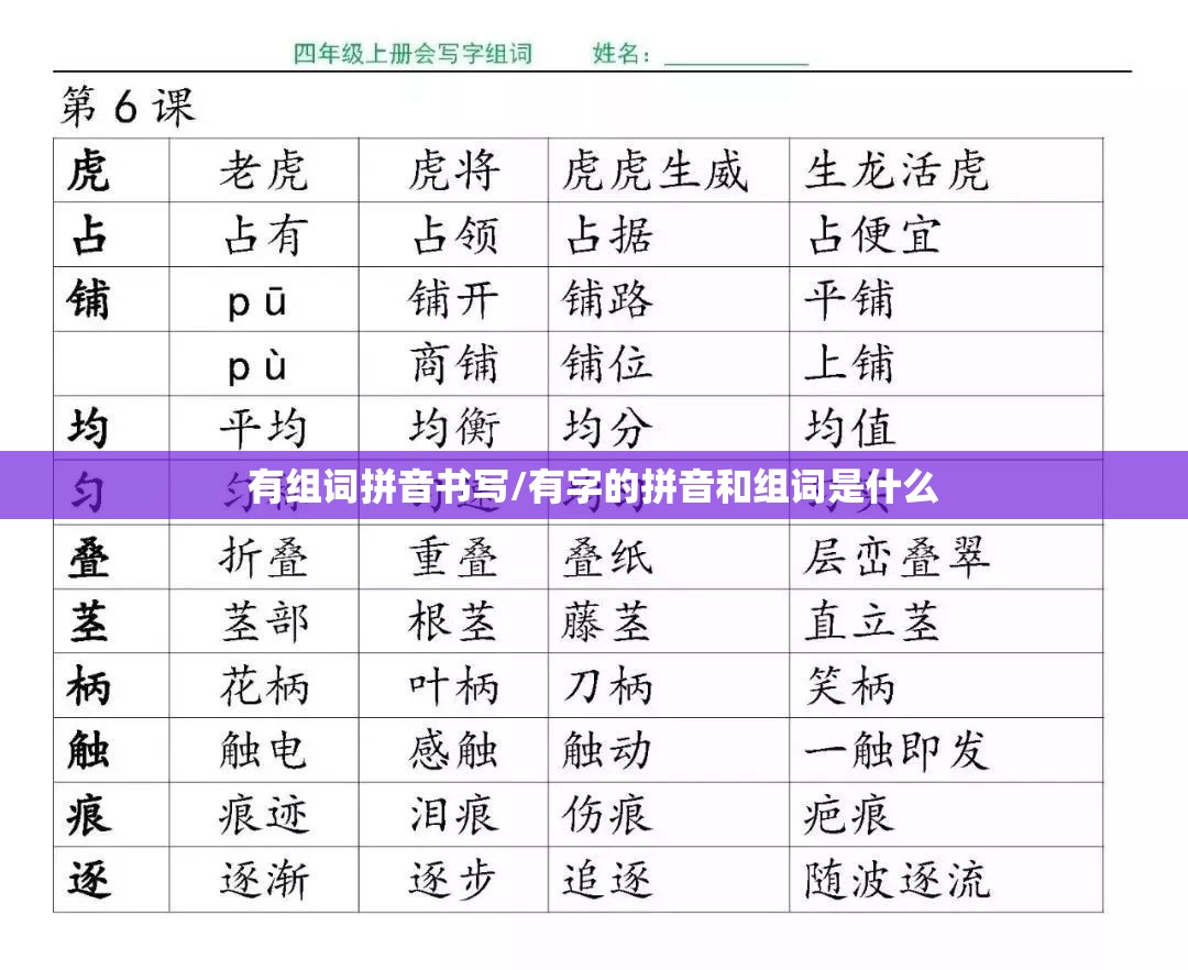 有组词拼音书写/有字的拼音和组词是什么