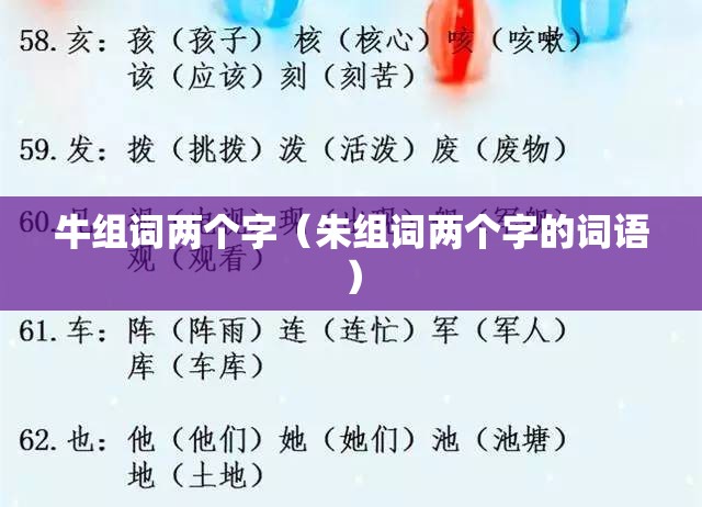 牛组词两个字（朱组词两个字的词语）