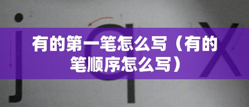 有的第一笔怎么写（有的笔顺序怎么写）