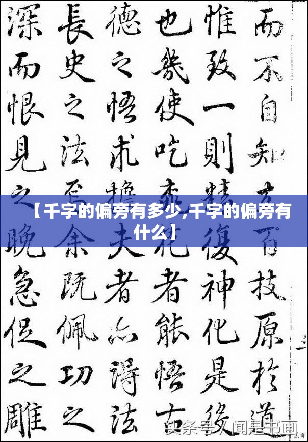 【千字的偏旁有多少,千字的偏旁有什么】