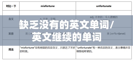 缺乏没有的英文单词/英文继续的单词
