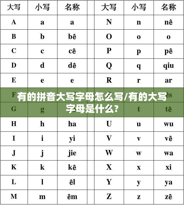 有的拼音大写字母怎么写/有的大写字母是什么?