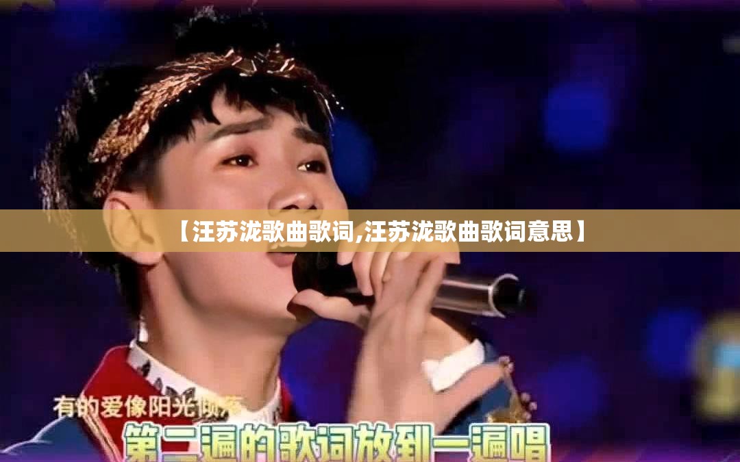 【汪苏泷歌曲歌词,汪苏泷歌曲歌词意思】