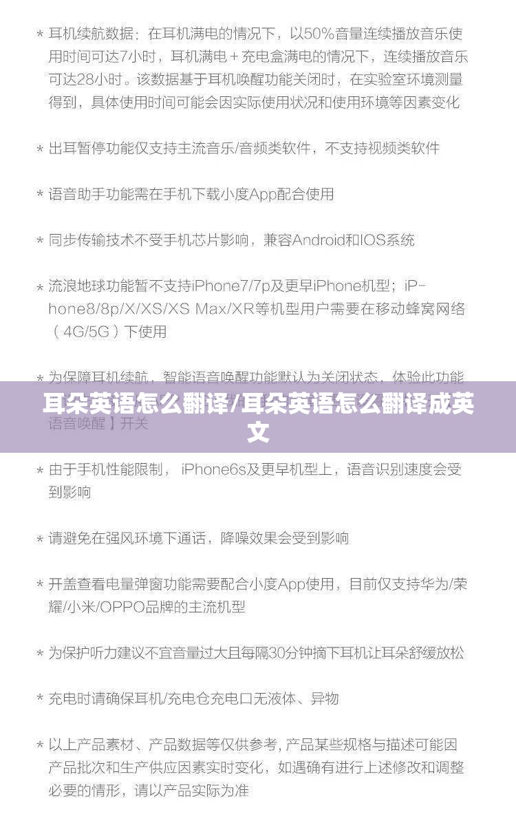 耳朵英语怎么翻译/耳朵英语怎么翻译成英文