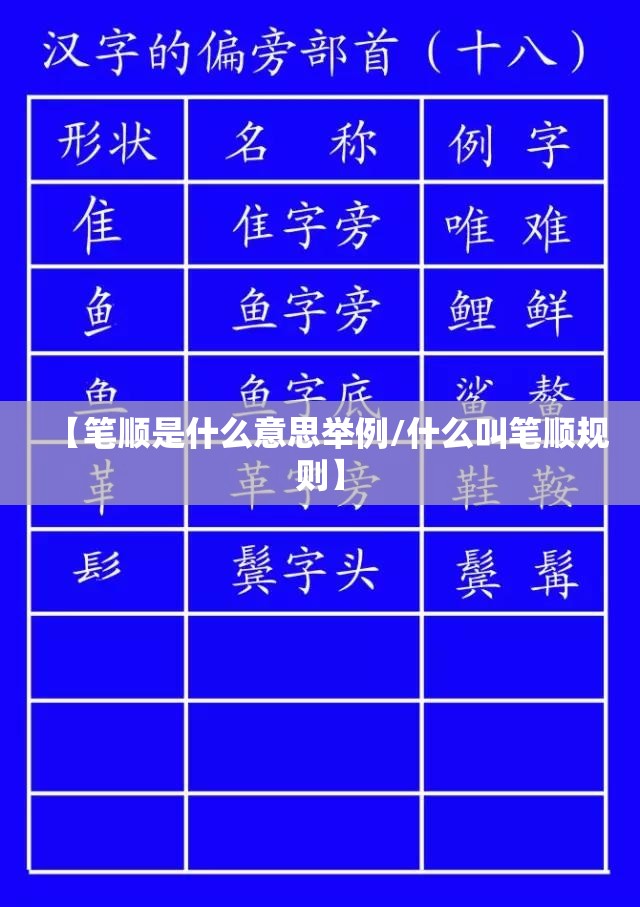 【笔顺是什么意思举例/什么叫笔顺规则】