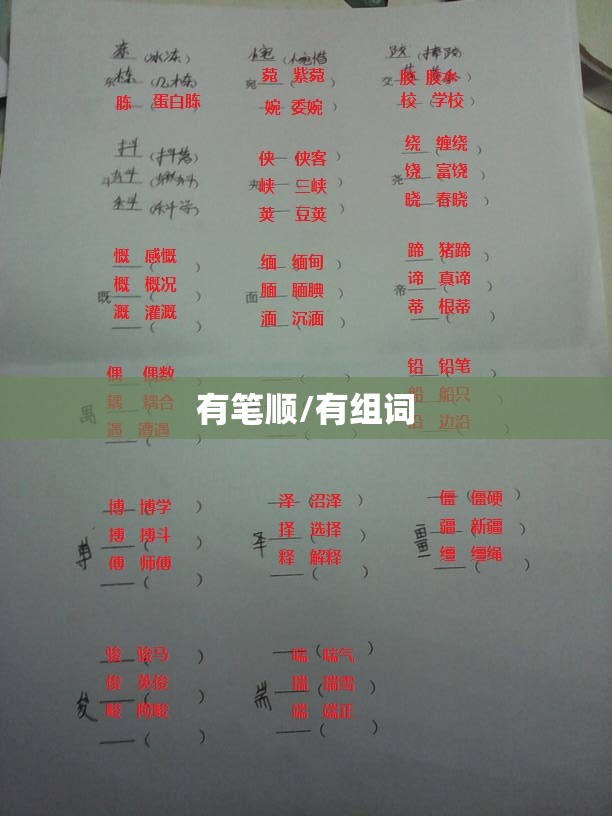 有笔顺/有组词