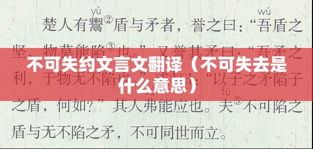 不可失约文言文翻译（不可失去是什么意思）
