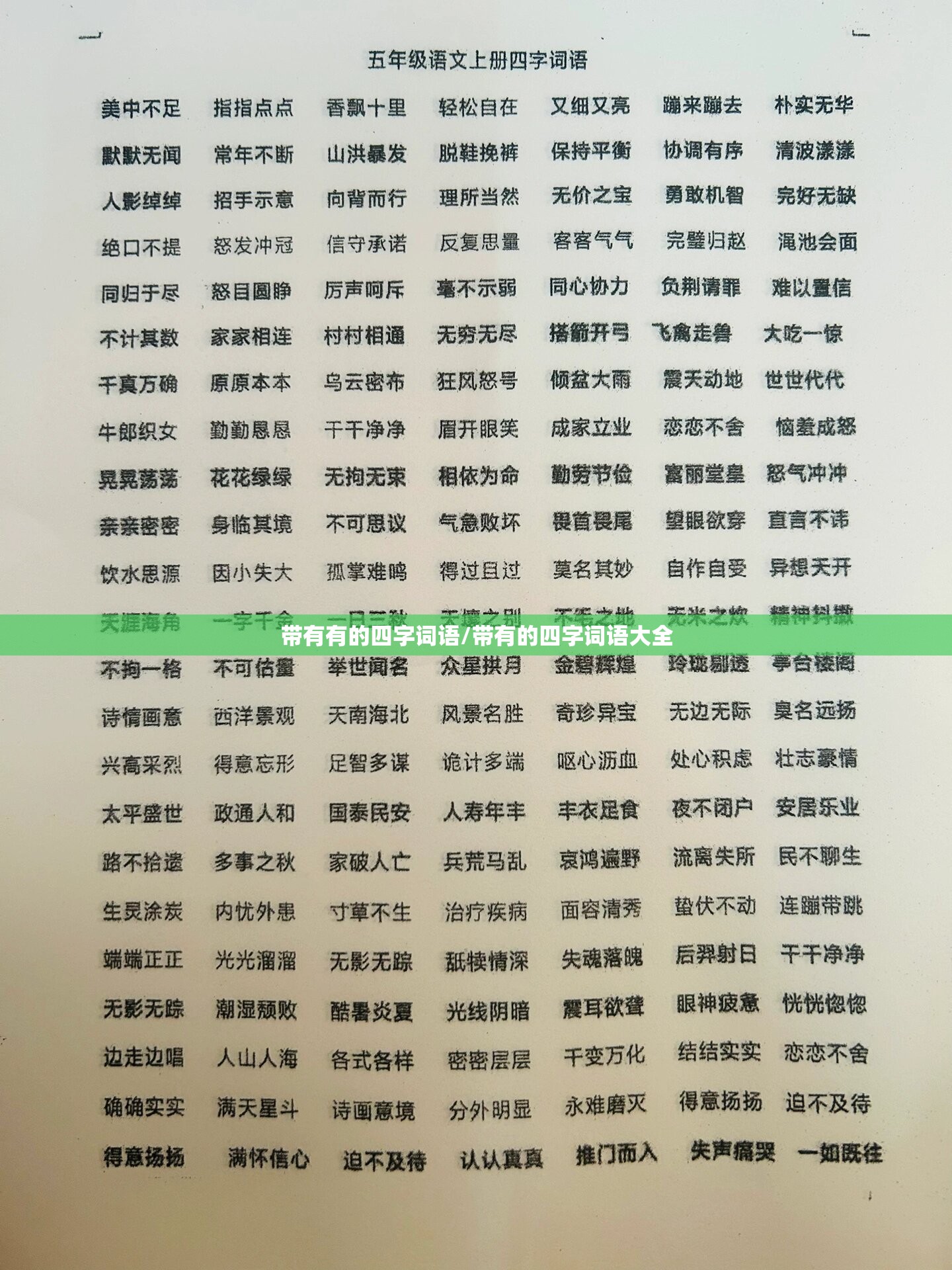 带有有的四字词语/带有的四字词语大全