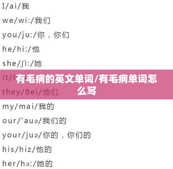 有毛病的英文单词/有毛病单词怎么写
