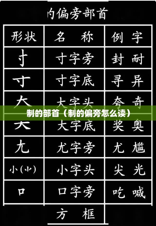 制的部首（制的偏旁怎么读）
