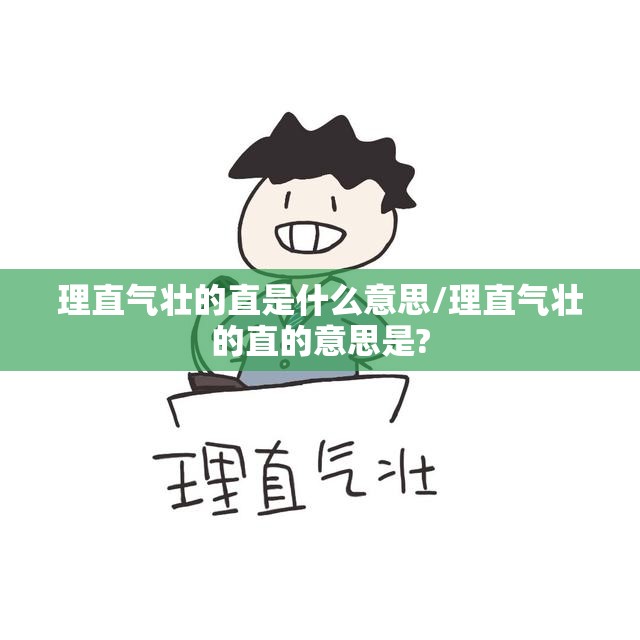 理直气壮的直是什么意思/理直气壮的直的意思是?