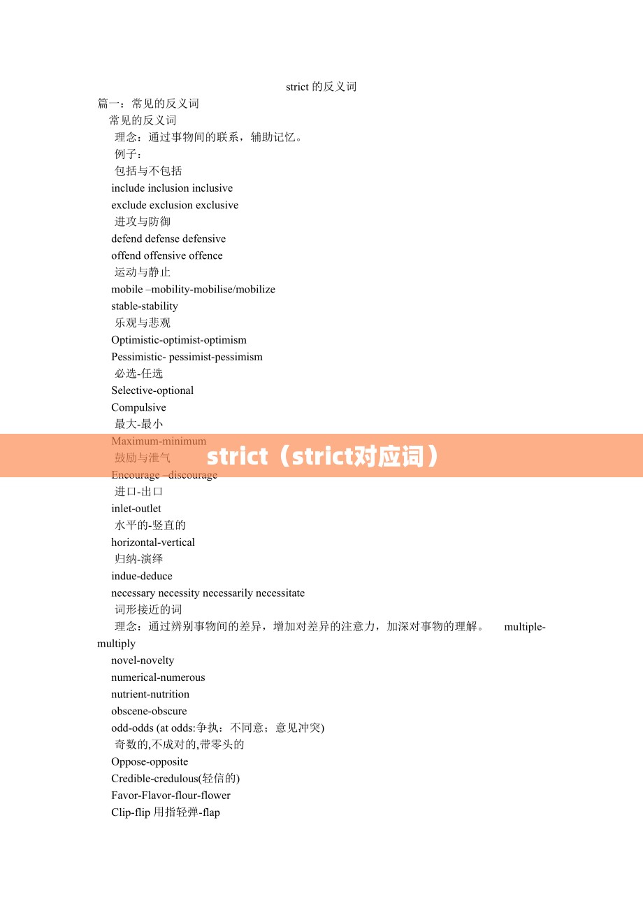 strict（strict对应词）