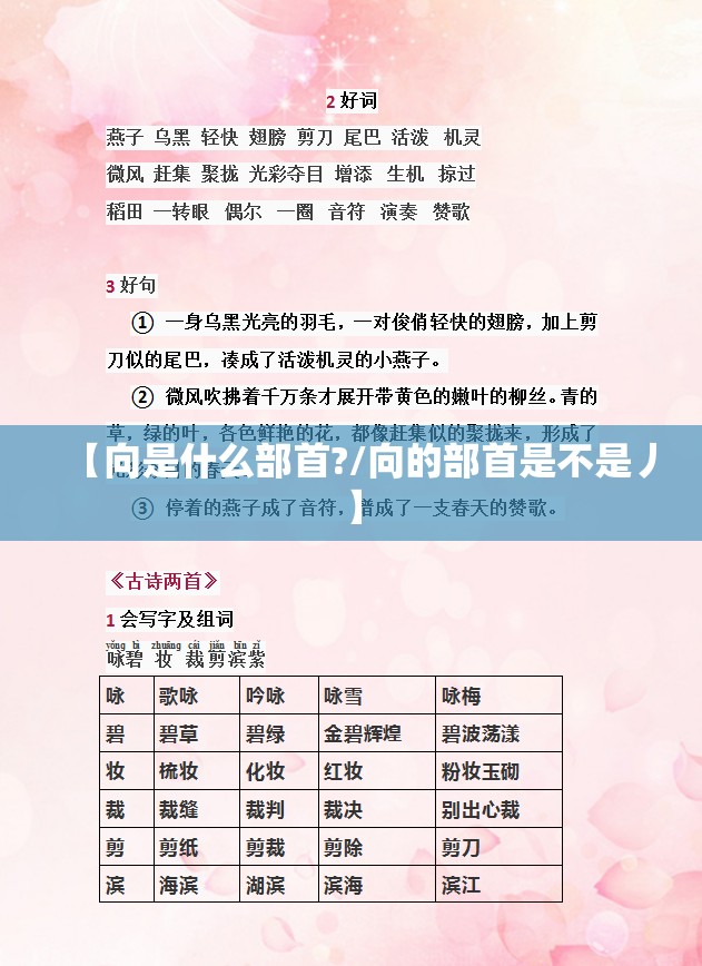 【向是什么部首?/向的部首是不是丿】