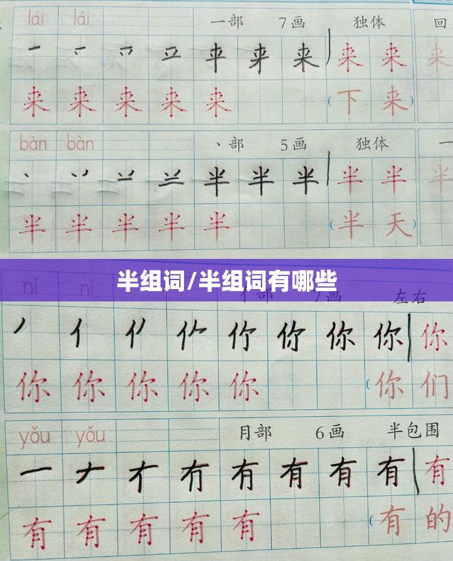 半组词/半组词有哪些