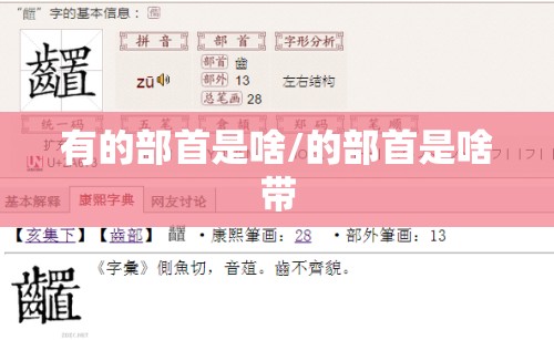 有的部首是啥/的部首是啥带