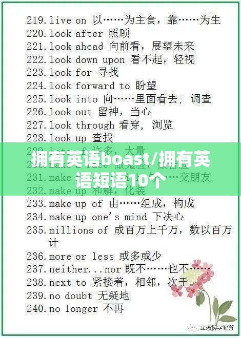 拥有英语boast/拥有英语短语10个