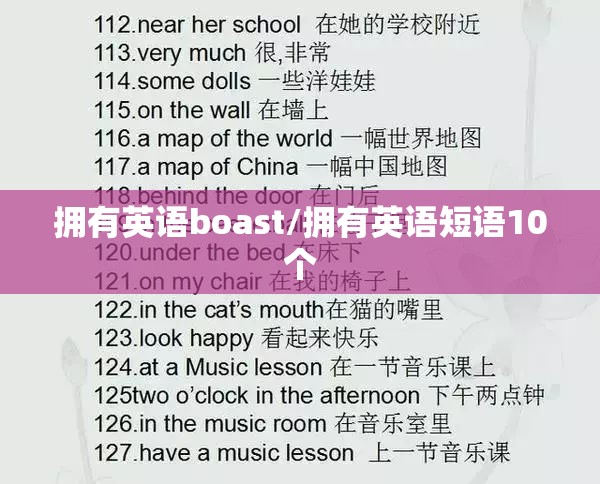 拥有英语boast/拥有英语短语10个