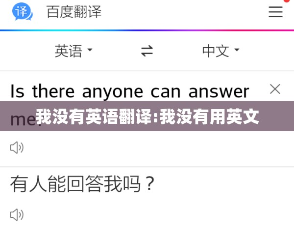 我没有英语翻译:我没有用英文