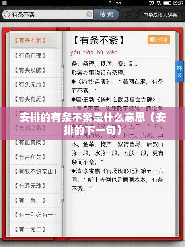 安排的有条不紊是什么意思（安排的下一句）