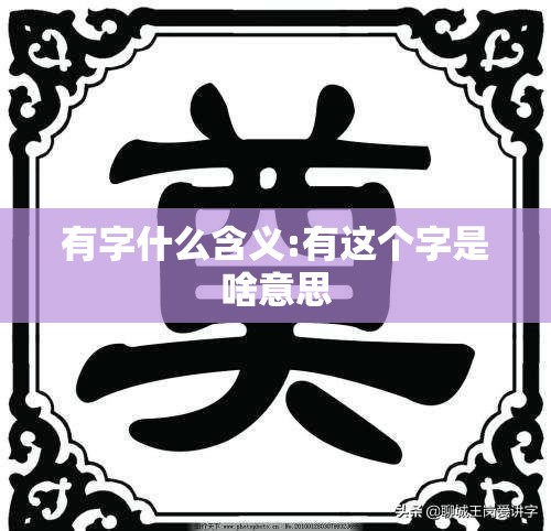 有字什么含义:有这个字是啥意思