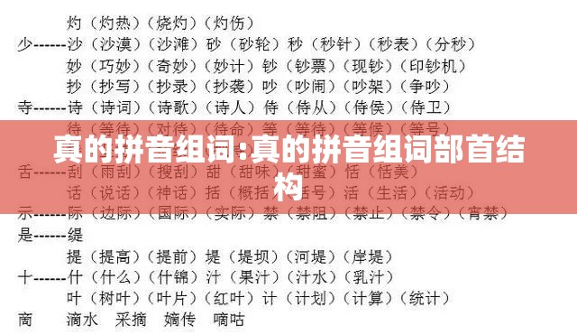真的拼音组词:真的拼音组词部首结构
