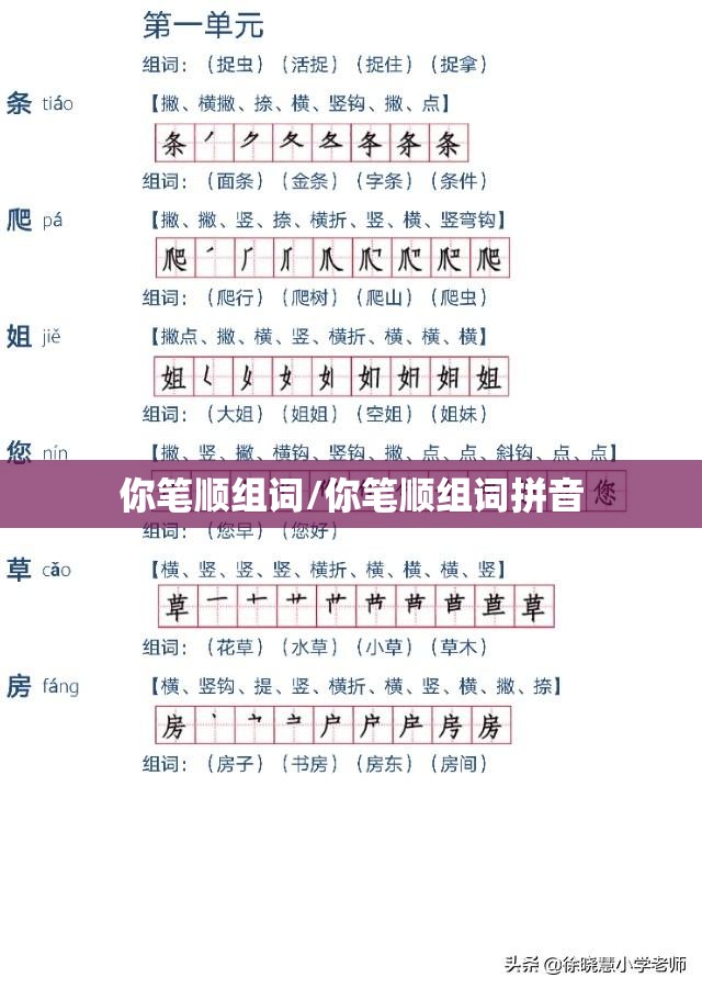 你笔顺组词/你笔顺组词拼音