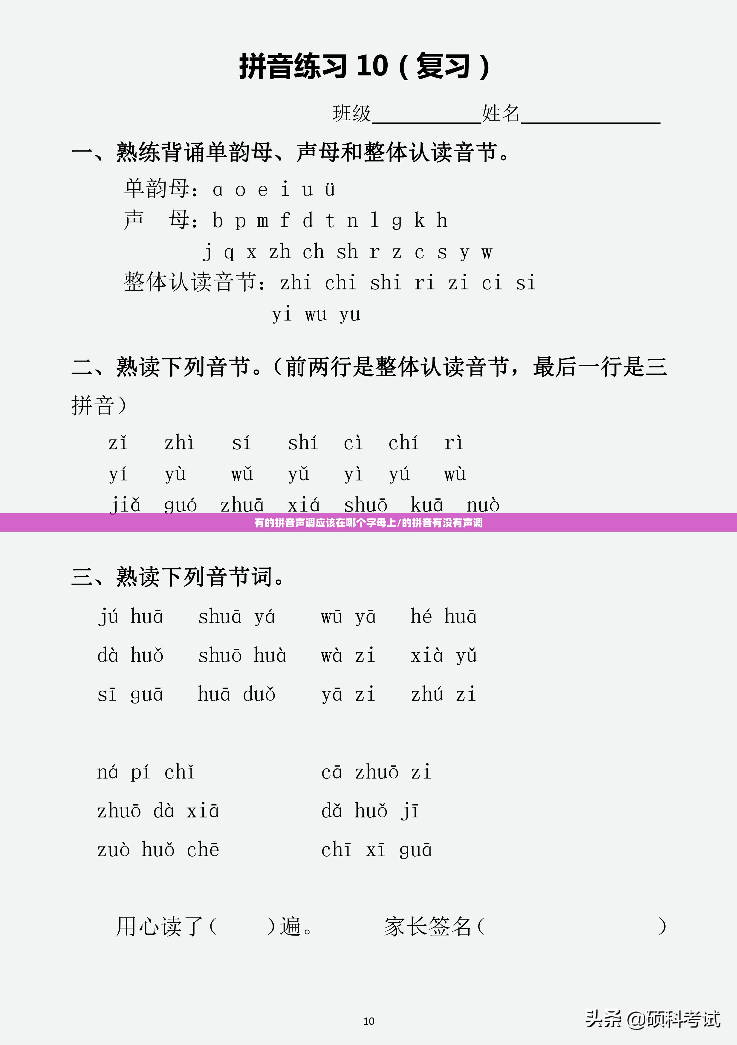 有的拼音声调应该在哪个字母上/的拼音有没有声调