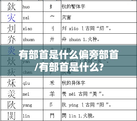有部首是什么偏旁部首/有部首是什么?