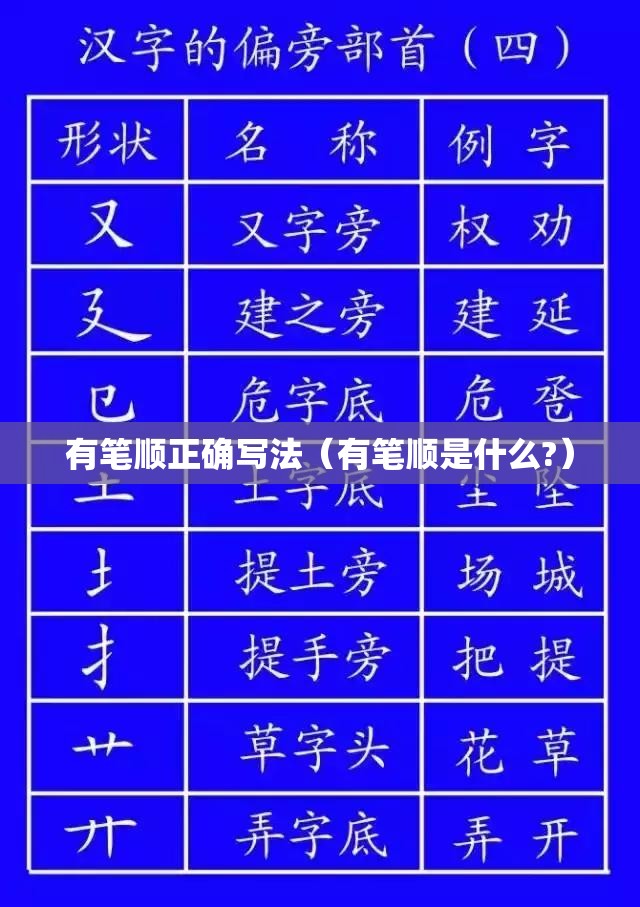 有笔顺正确写法（有笔顺是什么?）