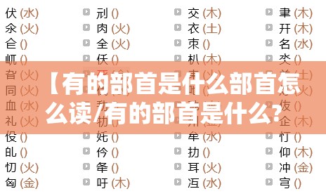 【有的部首是什么部首怎么读/有的部首是什么?】