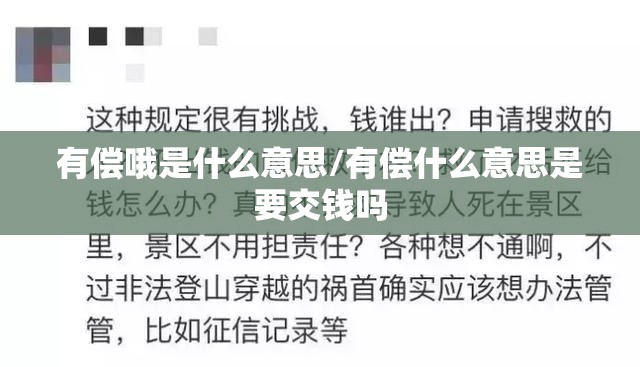 有偿哦是什么意思/有偿什么意思是要交钱吗