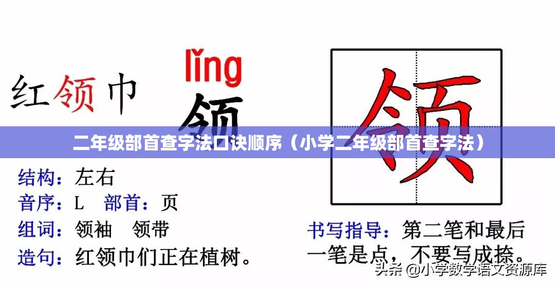 二年级部首查字法口诀顺序（小学二年级部首查字法）