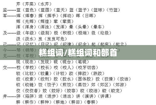 糕组词/糕组词和部首