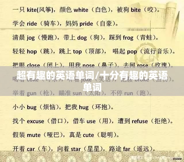 超有趣的英语单词/十分有趣的英语单词