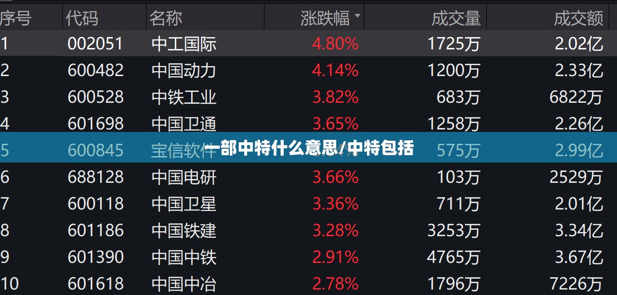 一部中特什么意思/中特包括