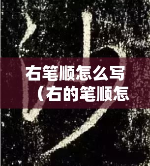 右笔顺怎么写（右的笔顺怎样写）