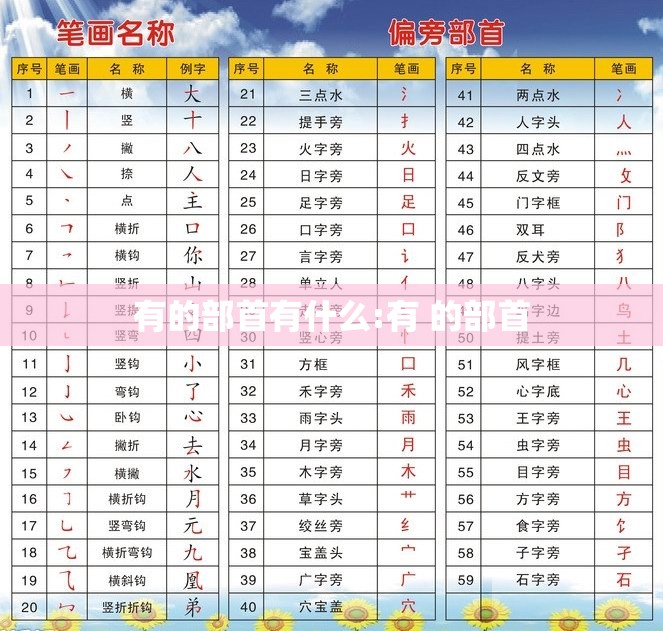 有的部首有什么:有 的部首