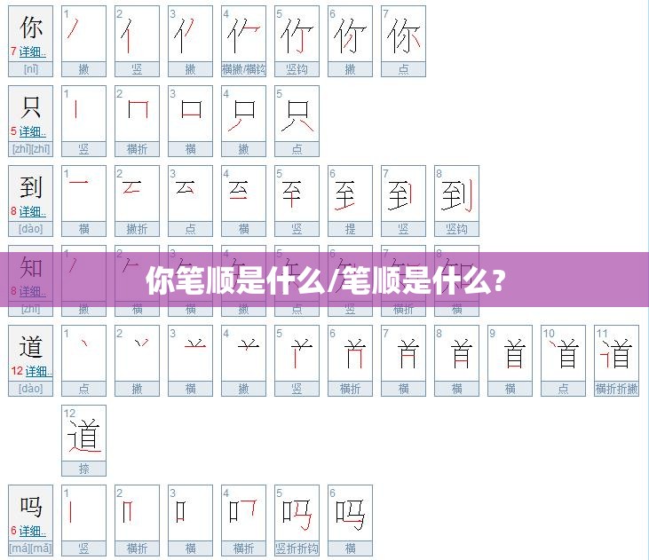 你笔顺是什么/笔顺是什么?
